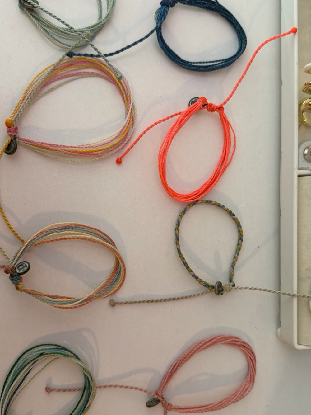 Pura Vida Multicolor and Neon Orange String Bracelet Set
